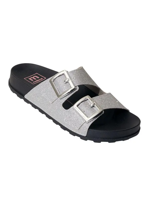 Moleca - Chinelo Moleca Prata em Sintetico