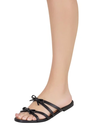Chinelo Moleca (Preto) com Detalhe de Laço - MOLECA