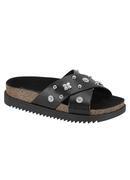 Chinelo Moleca Preto com Tiras Transpassadas