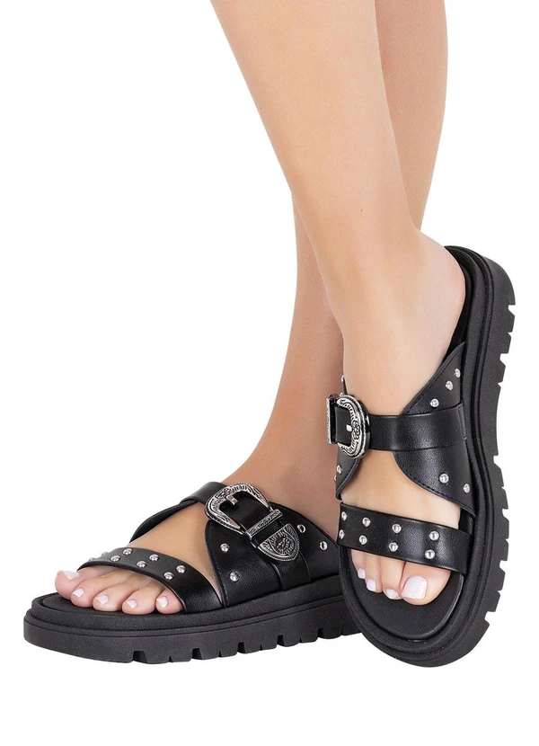 Moleca - Chinelo Moleca Preto em Sintético