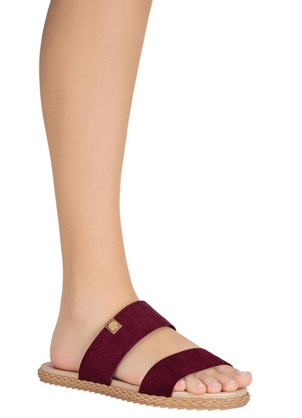 Moleca - Chinelo Moleca Vinho em Camurça Sintética 4