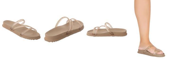 Chinelo Papete Dourada em Material de Pvc