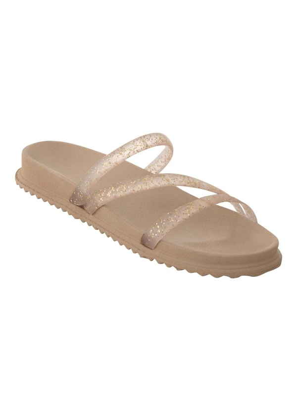 Perfecta - Chinelo Papete Dourada em Material de Pvc