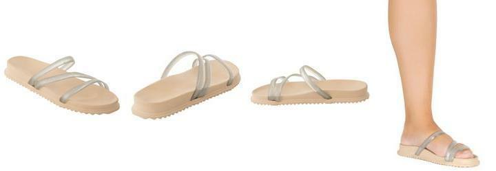 Chinelo Papete Prata em Material de Pvc
