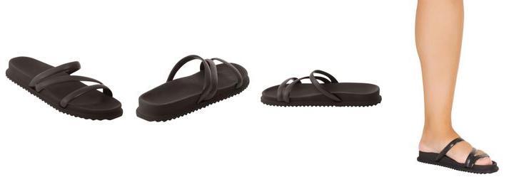 Chinelo Papete Preto em Material de Pvc