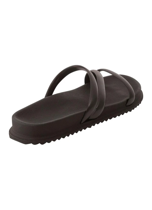 Perfecta - Chinelo Papete Preto em Material de Pvc 2