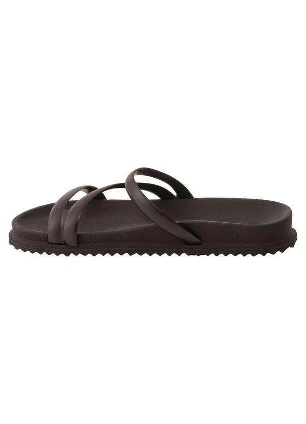 Perfecta - Chinelo Papete Preto em Material de Pvc 3