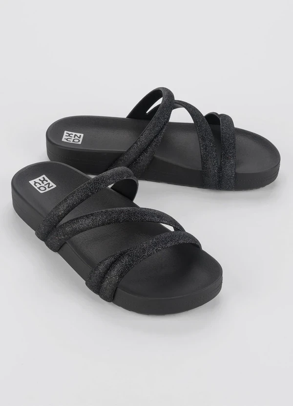 Zaxy - Chinelo Papete Zaxy Gliter Preto