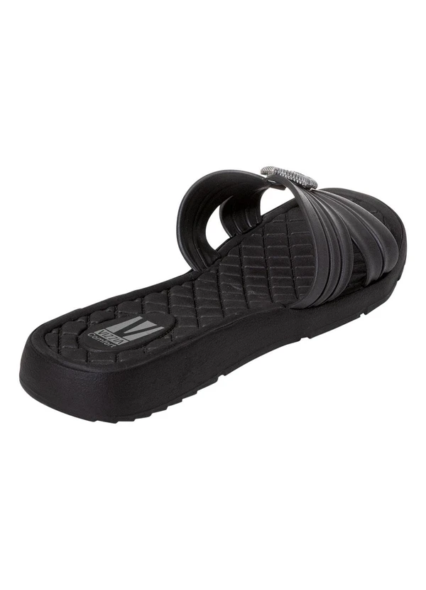 Perfecta - Chinelo Preto com Enfeite no Cabedal 2