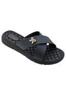 Chinelo Preto com Tiras Transpassadas