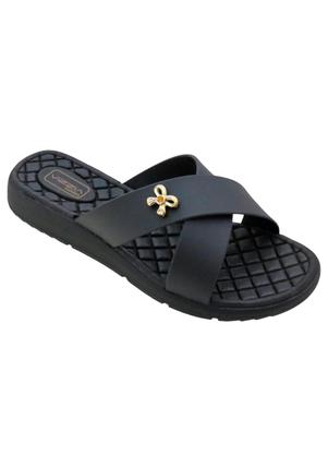 Chinelo (Preto) com Tiras Transpassadas