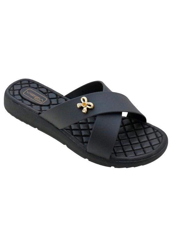 Chinelo (Preto) com Tiras Transpassadas