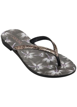 Ipanema - Rasteirinha Grendha Amor em Flor Preto Flores - IPANEMA