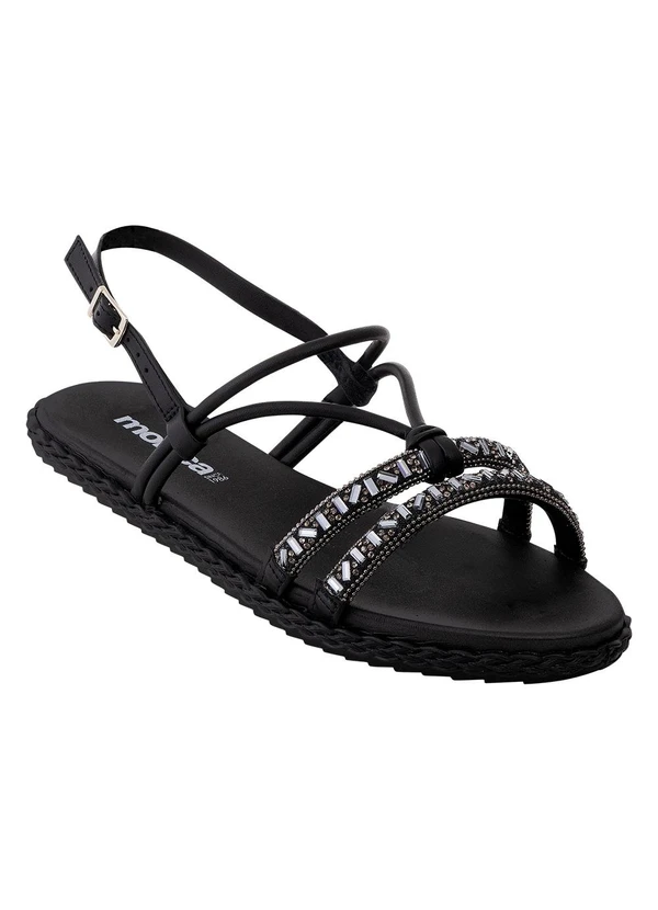 Moleca - Sandalia Moleca Preto em Sintético