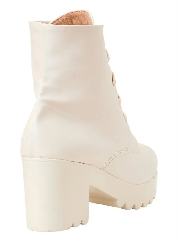 Perfecta - Coturno Cano Médio Off White em Sintético 5