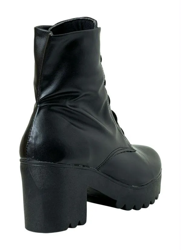 Perfecta - Coturno Preta em Sintético 2