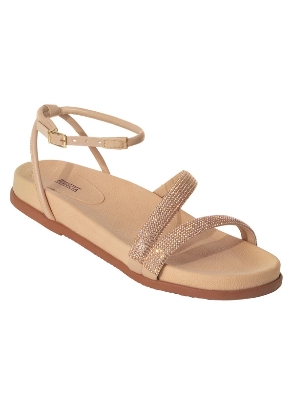 Perfecta - Sandália Papete Rosa com Detalhe de Strass 3