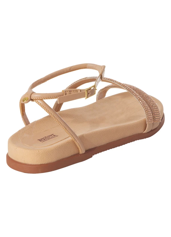 Perfecta - Sandália Papete Rosa com Detalhe de Strass 4