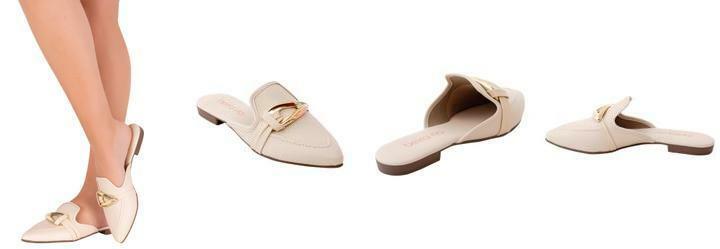 Mule Beira Rio Creme em Sinttico