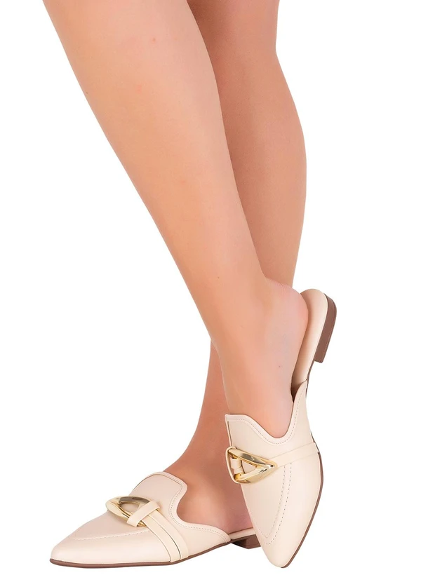 Beira Rio - Mule Beira Rio Creme em Sintético