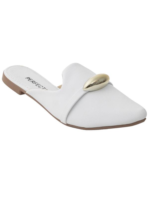 Mule (Branco) com Adereo Dourado