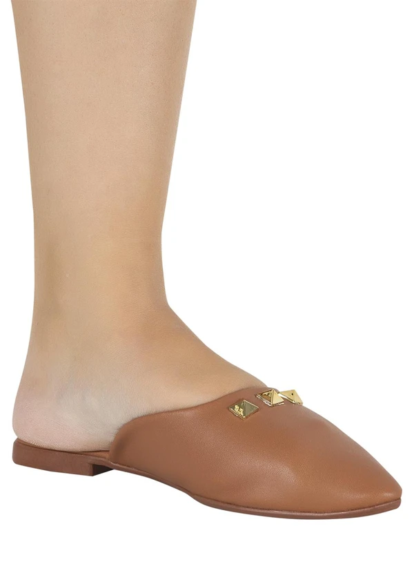 Perfecta - Mule Caramelo em Sintético 4