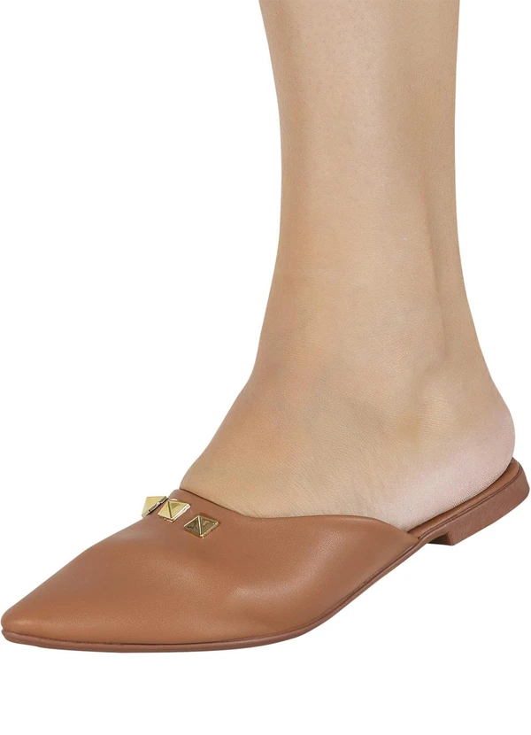 Perfecta - Mule Caramelo em Sintético 5