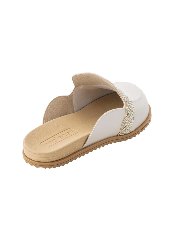 Moleca - Mule Moleca Off White em Sintético 2