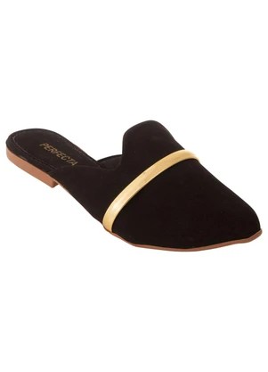 Perfecta - Mule Branco com Detalhe Dourado - PERFECTA