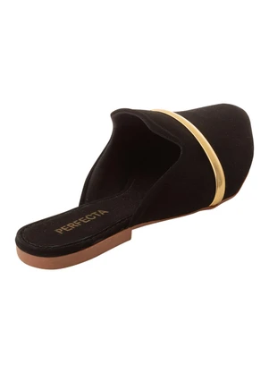 Perfecta - Mule Branco com Detalhe Dourado - PERFECTA