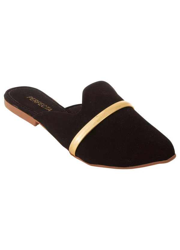 Perfecta - Mule Branco com Detalhe Dourado