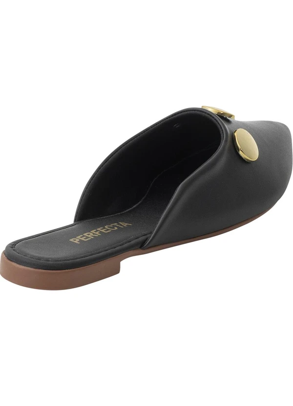 Perfecta - Mule Preto com Detalhe Dourado 2