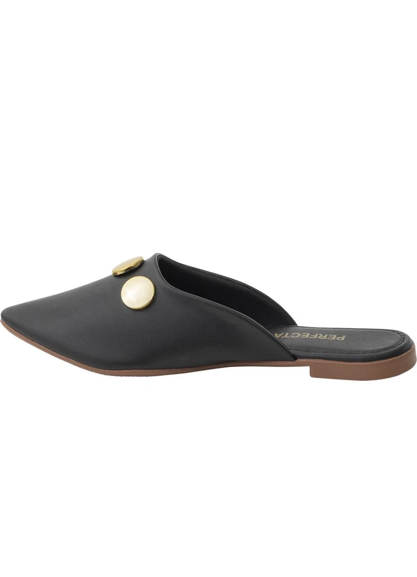 Perfecta - Mule Preto com Detalhe Dourado 3