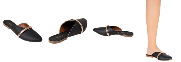 Mule Preto com Detalhe em Verniz