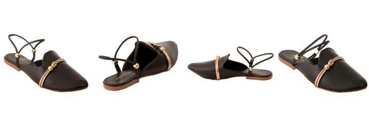 Mule Preto com Tira Traseira para Ajuste