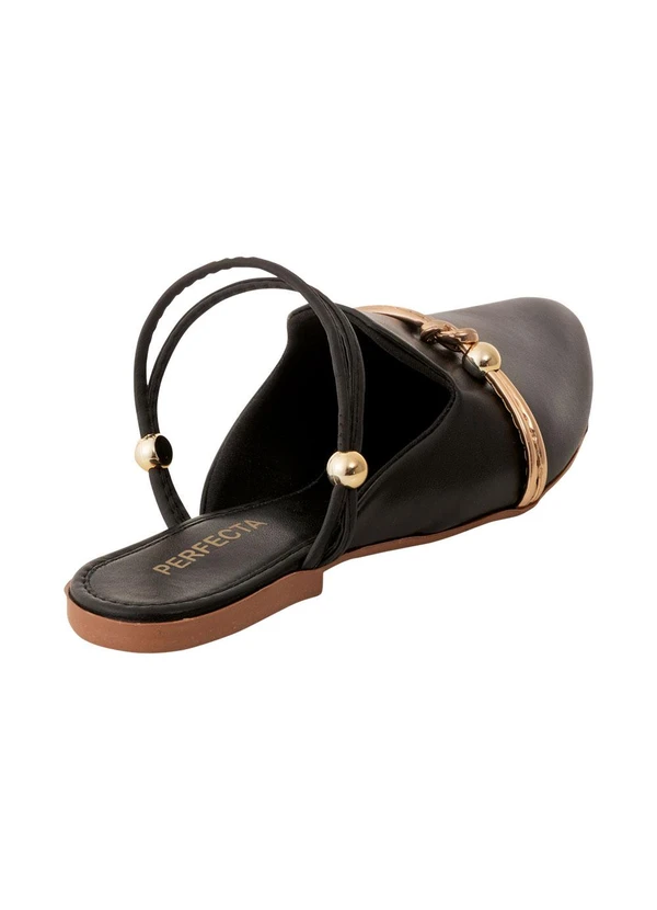 Perfecta - Mule Preto com Tira Traseira para Ajuste 5