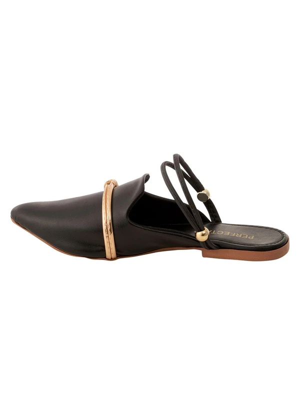 Perfecta - Mule Preto com Tira Traseira para Ajuste 6
