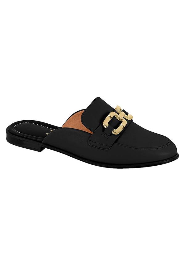 Mule Vizzano (Preto) com Adereo Dourado
