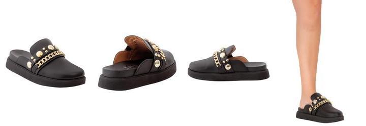 Mule Vizzano Preto em Sint�tico