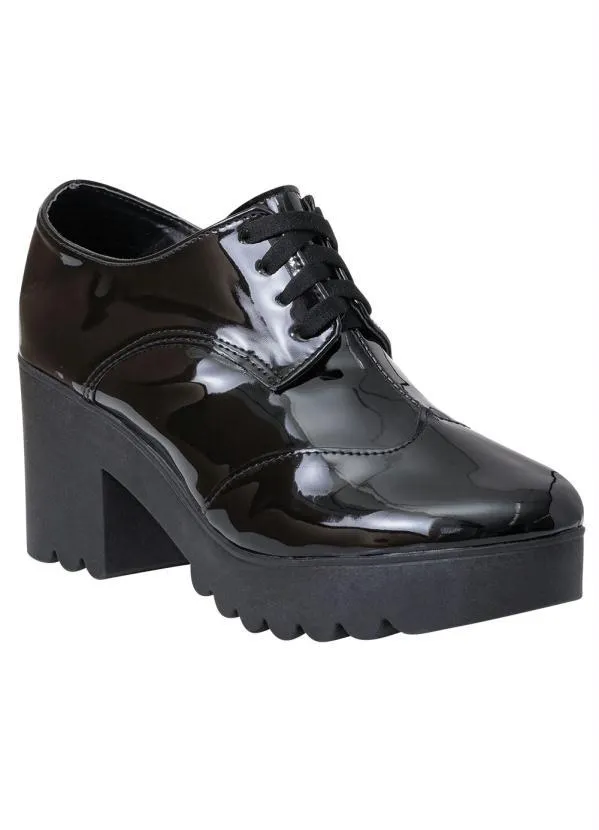 Perfecta - Oxford Preto em Sintético Verniz