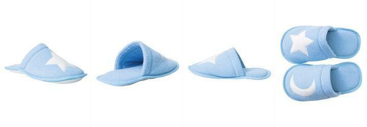 Chinelo Pantufa Azul com Detalhe Bordado