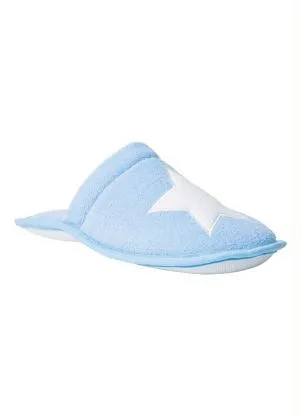 Perfecta - Chinelo Pantufa Azul com Detalhe Bordado - PERFECTA