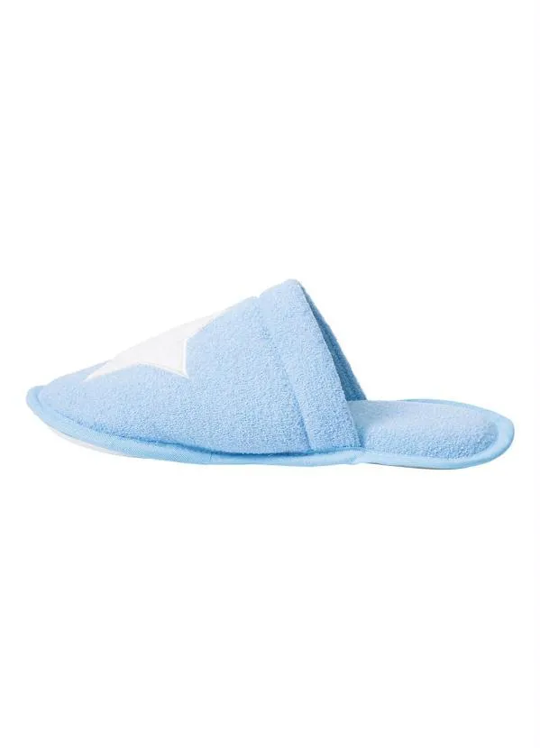 Perfecta - Chinelo Pantufa Azul com Detalhe Bordado 3