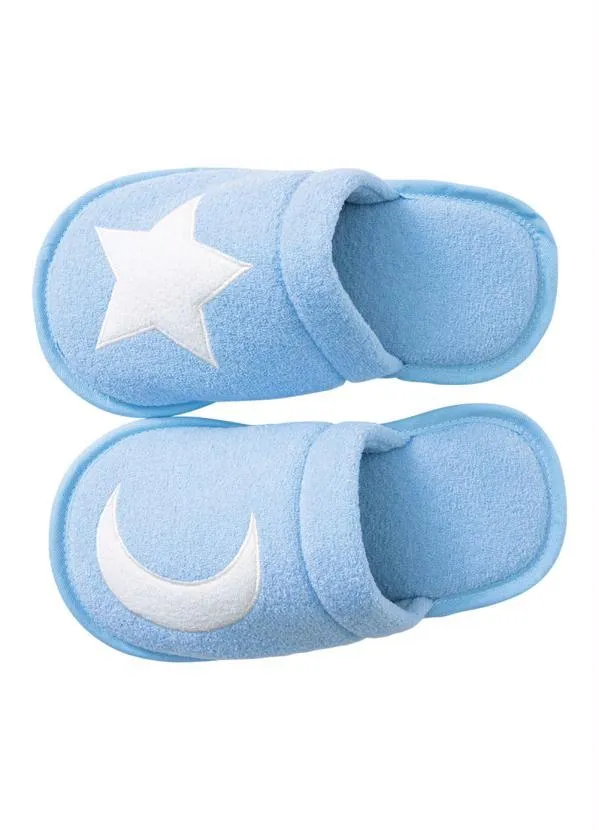Perfecta - Chinelo Pantufa Azul com Detalhe Bordado 4