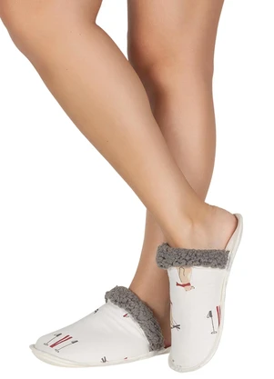 Perfecta - Chinelo Pantufa Branca em Sintético - PERFECTA