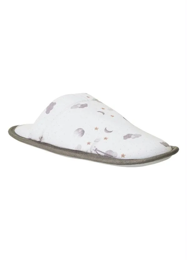 Perfecta - Chinelo Pantufa Branco com Solado Antiderrapante