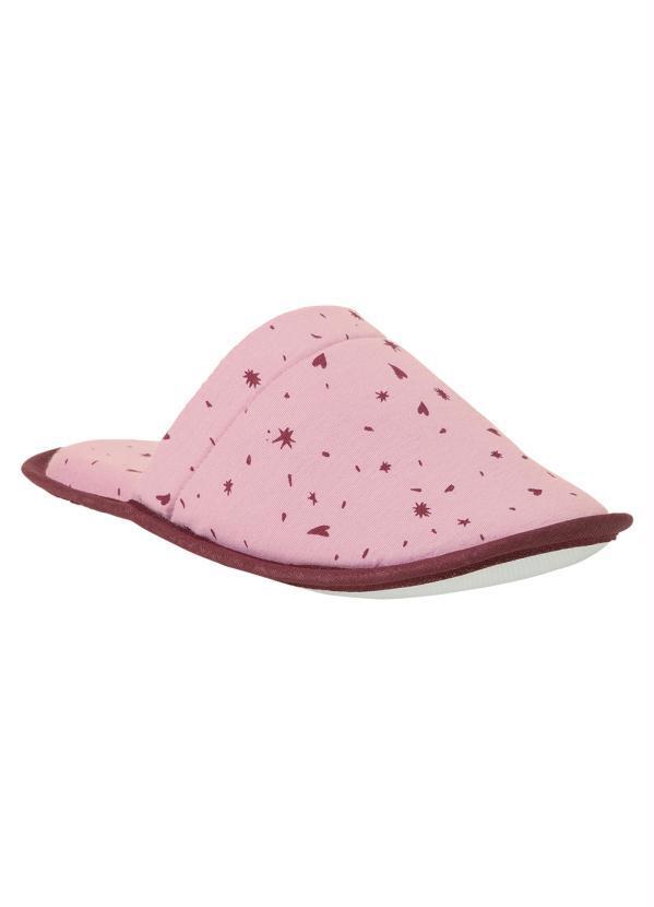 Perfecta - Chinelo Pantufa Cereja em Tecido Estampado