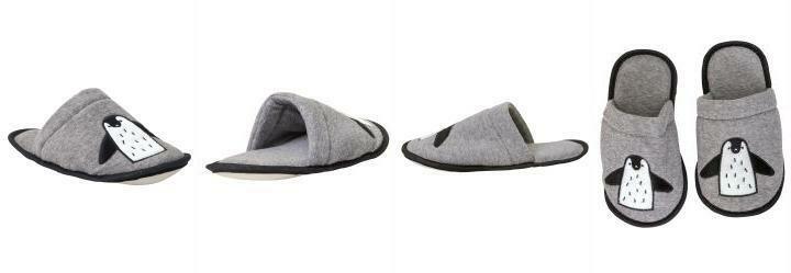 Chinelo Pantufa Cinza em Tecido Atoalhado