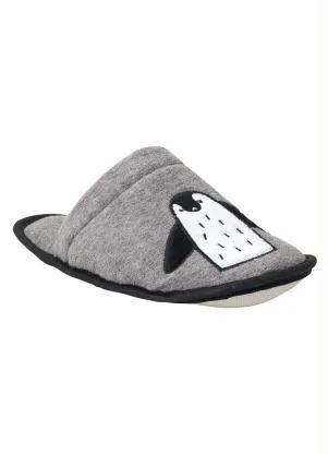 Perfecta - Chinelo Pantufa Cinza em Tecido Atoalhado - PERFECTA