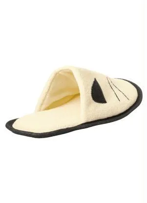 Perfecta - Chinelo Pantufa Creme com Detalhe Bordado - PERFECTA